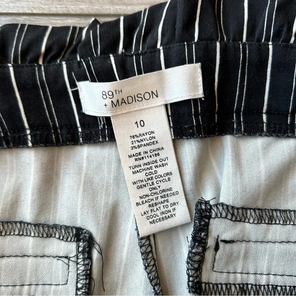 89th Madison Pinstriped  Stretch Paperbag Waist Pants - Picture 6 of 12
